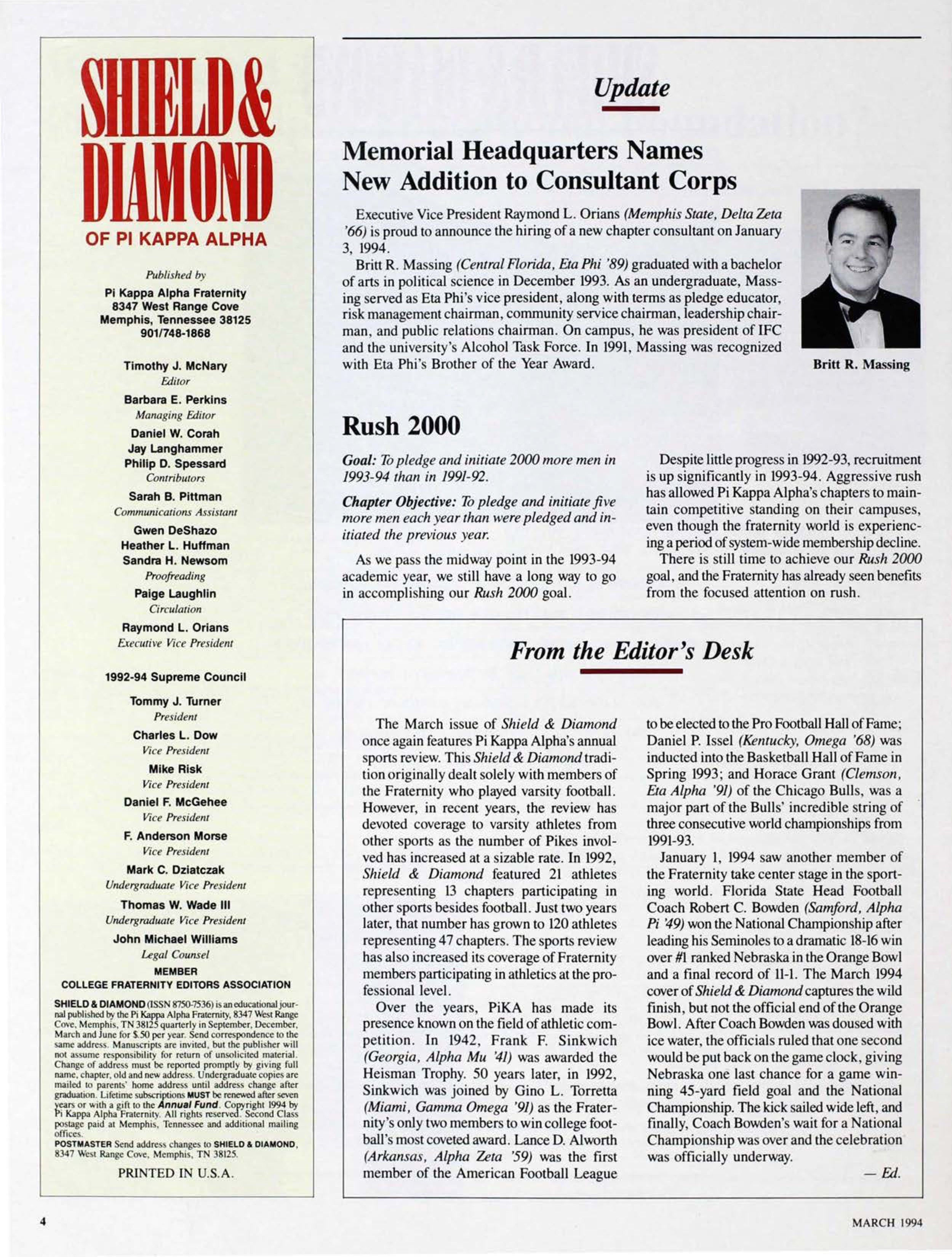 From the Editor's Desk